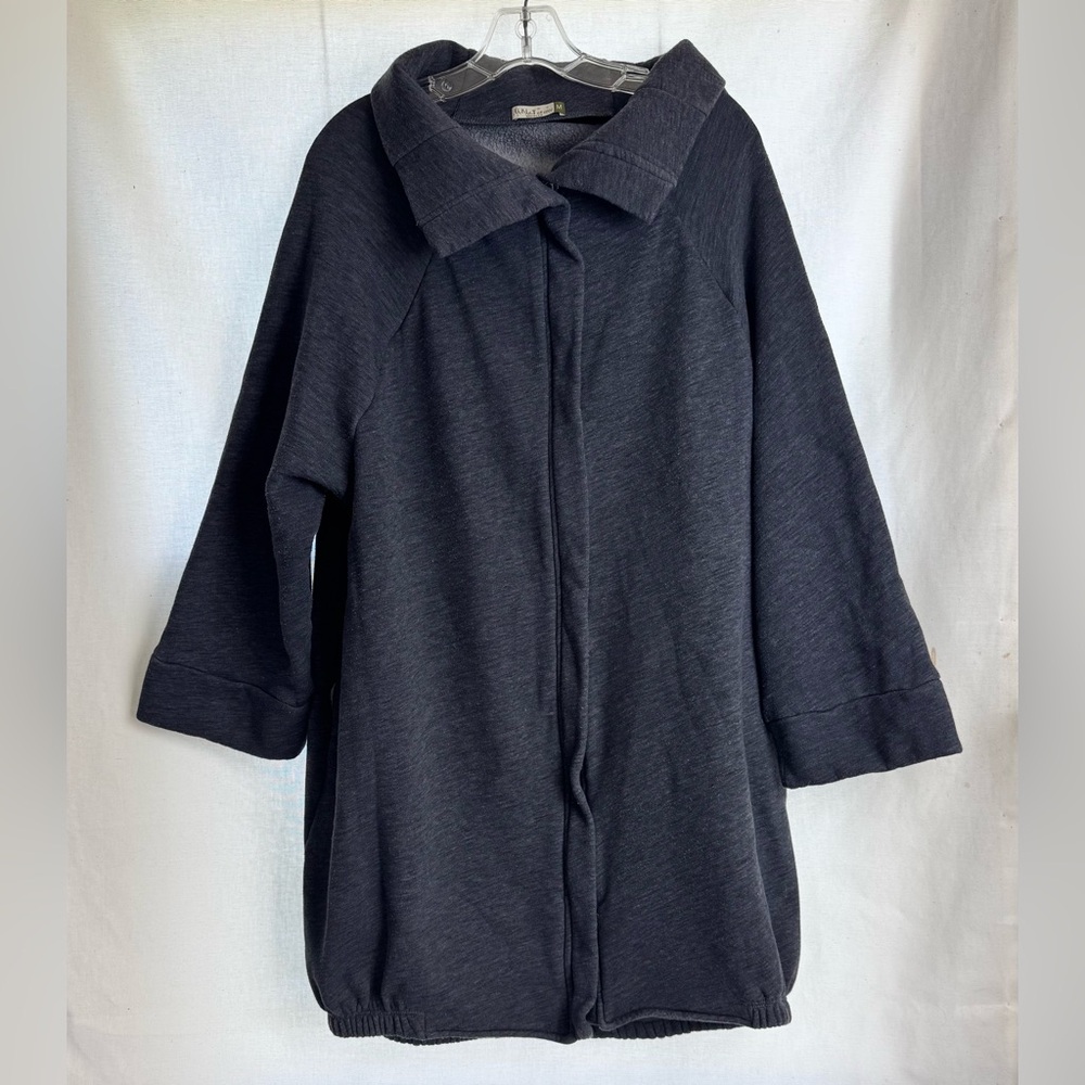 Chalet et Ceci Gray Jacket Front Zip Shawl Collar Minimalist Medium